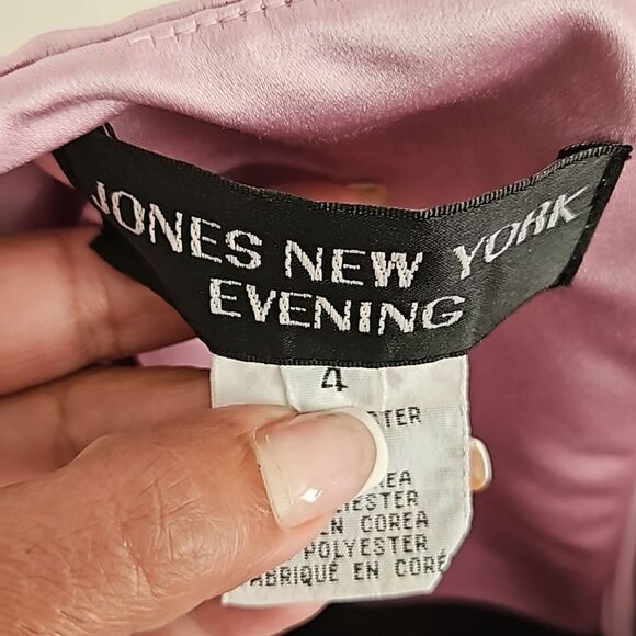 Jones New York Spaghetti Straps With Mega Bow Maxi Dress Pink & Black 4 - Picture 6 of 15